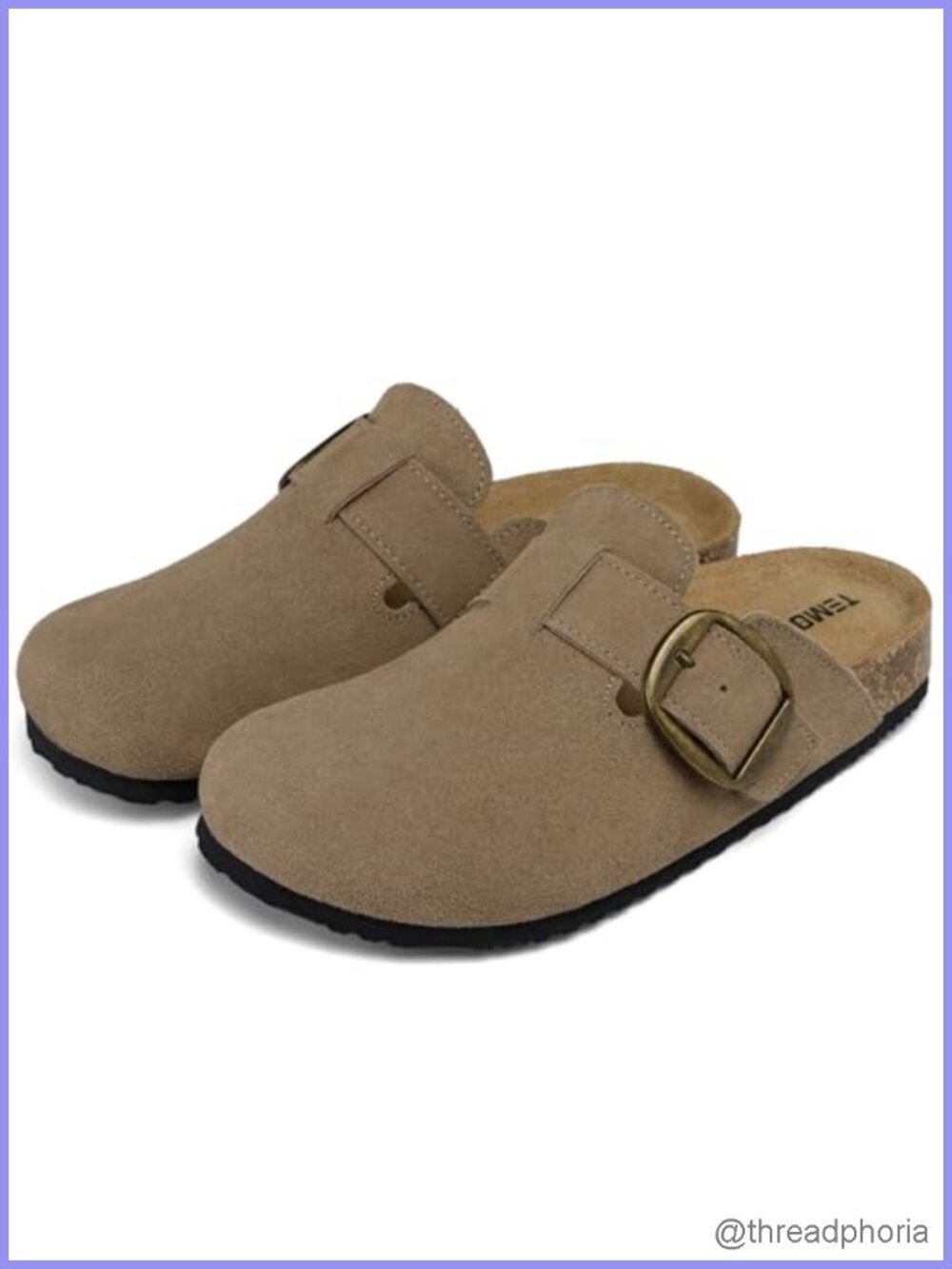 Suede Mules & Clogs Memory Foam Arch Support Cork Footbed Potato Shoes